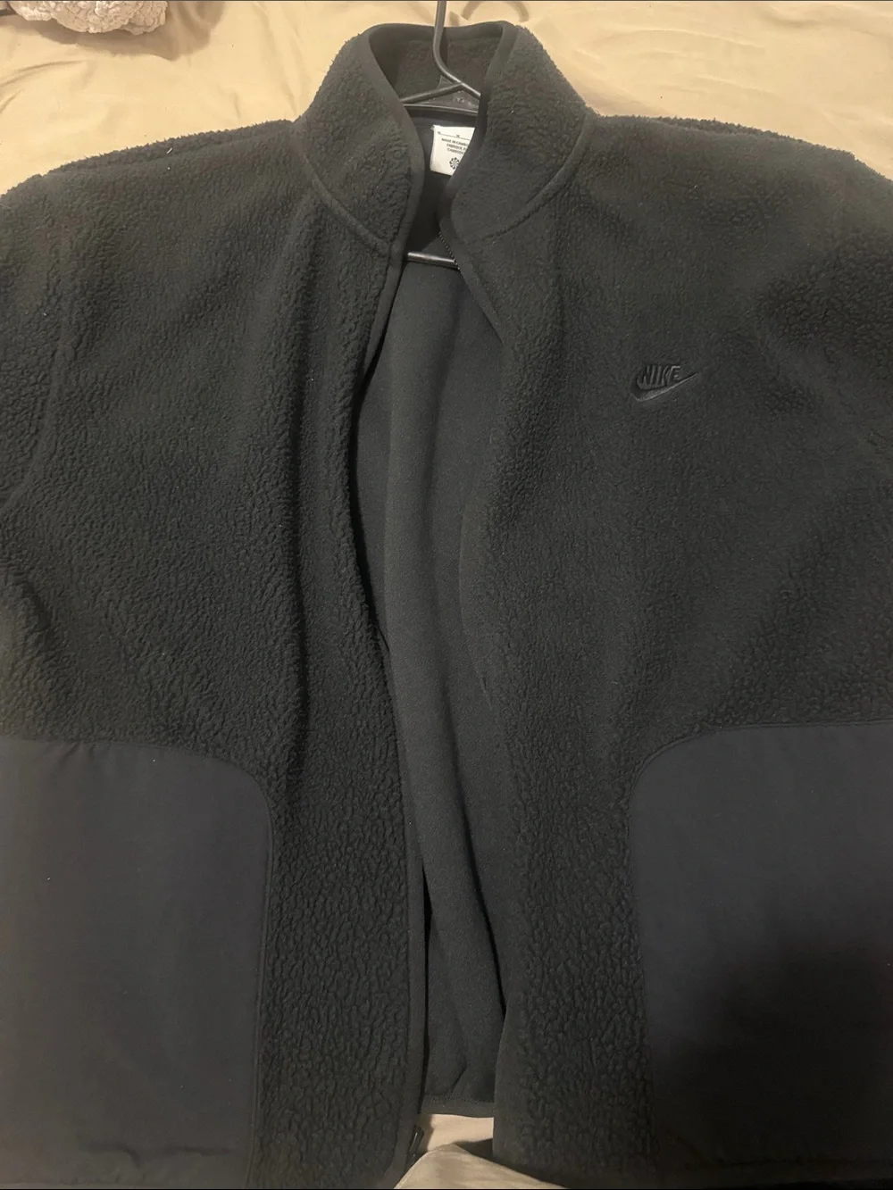 Nike Black Sherpa Fleece Zip Jacket